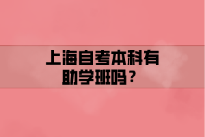 上海自考本科有助学班吗？