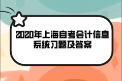 2020年上海自考《会计信息系统》习题及答案(10)