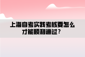 上海自考实践考核要怎么才能顺利通过？