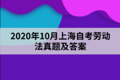 2020年10月上海自考劳动法真题及答案