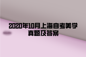 2020年10月上海自考美学真题及答案