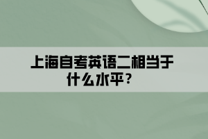 上海自考英语二相当于什么水平？