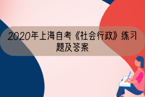 2020年上海自考《社会行政》练习题及答案