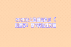 2020年上海自考考试《心理学》章节同步练习题(2)