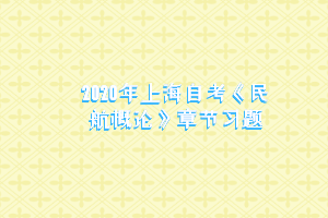 2020年上海自考《民航概论》章节习题