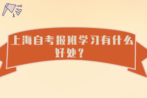 上海自考报班学习有什么好处？