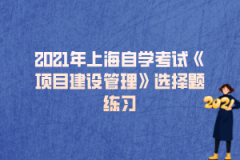 2021年上海自学考试《项目建设管理》选择题练习(20)