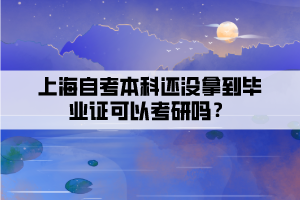 上海自考本科还没拿到毕业证可以考研吗？