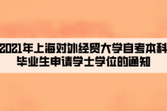 2021年上海对外经贸大学自考本科毕业生申请学士学位的通知