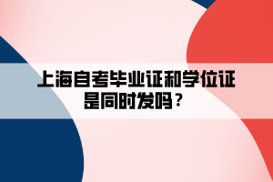 上海自考毕业证和学位证是同时发吗？