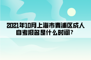 2021年10月上海市青浦区成人自考报名是什么时间？