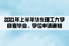 2021年上半年华东理工大学自考毕业、学位申请通知