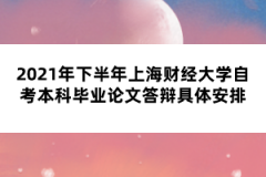 2021年下半年上海财经大学自考本科毕业论文答辩具体安排